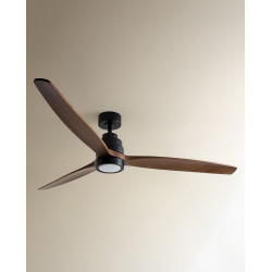 Ventilador de techo XL con luz LED y motor DC Son Bou Marrón