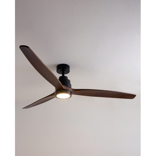 Ventilador de techo XL con luz LED y motor DC Son Bou Marrón