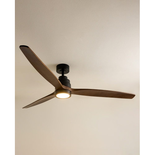 Ventilador de techo XL con luz LED y motor DC Son Bou Marrón