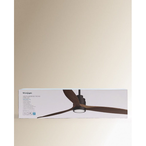 Ventilador de techo XL con luz LED y motor DC Son Bou Marrón