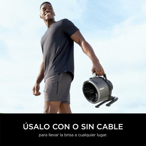Ventilador portátil de sobremesa int/ext Shark Flexibreeze Hidro Go FA050EU con nebulizador Gris oscuro