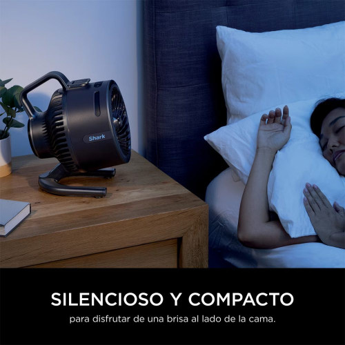 Ventilador portátil de sobremesa int/ext Shark Flexibreeze Hidro Go FA050EU con nebulizador Gris oscuro