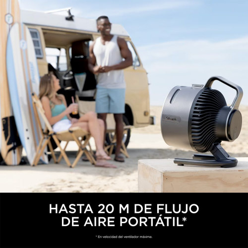 Ventilador portátil de sobremesa int/ext Shark Flexibreeze Hidro Go FA050EU con nebulizador Gris oscuro