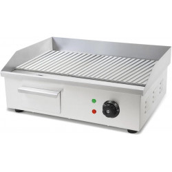 VERTES Plancha Grill Eléctrica 3000W Superficie de Cocción Con Ranuras 55x35cm
