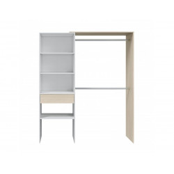 Vestidor 158x400x187h cm blanco mate y roble – Nettuno