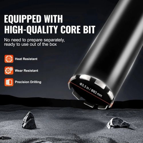 VEVOR 2600 w Taladro de núcleo portátil de 20-180 mm de diámetro con soporte