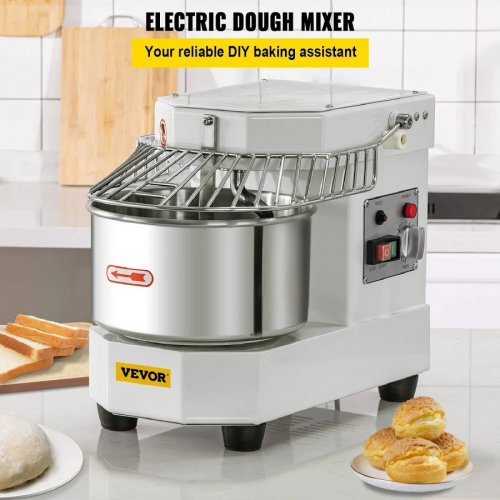 VEVOR Batidora de Pie Industrial 8 L 550 W 159 R/min Amasadora Con Tazón Acero Inoxidable Uso Profesional Para Restaurante Panadería Pizzería