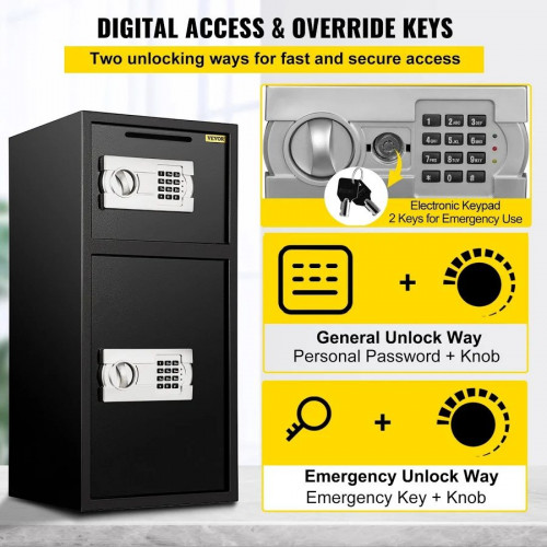 VEVOR Caja Fuerte Digital 74 L Seguridad Alta Con Llave Cerradura Electrónica Bxg-052