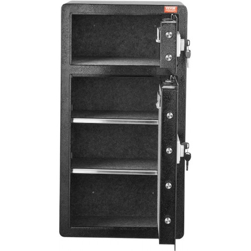 VEVOR Caja Fuerte Doble Puerta Cerradura Llave Bolsa Ignífuga Luz Led Divisores Ajustables
