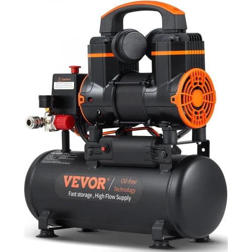 VEVOR Compresor de aire de 2,1 Galones 900 W Ultra Silencioso sin aceite