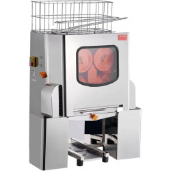 VEVOR Exprimidor de Cítricos Eléctrico Comercial Extractor de Zumo 120 W de Acero Inoxidable con Filtro Extraíble Cubo Recolector de Cáscaras para