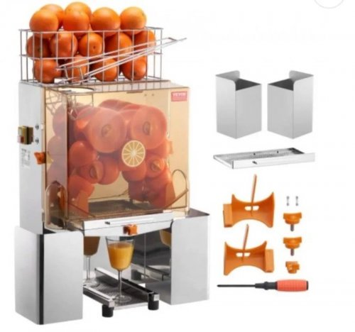 VEVOR Exprimidor Eléctrico Profesional 120w Para Naranja Pomelo Con Filtro Y Grifo Para Restaurantes Cafeterías Fruterías