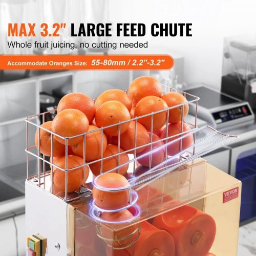 VEVOR Exprimidor Eléctrico Profesional 120w Para Naranja Pomelo Con Filtro Y Grifo Para Restaurantes Cafeterías Fruterías
