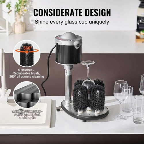 vevor lavavajillas eléctrico comercial 5 cepillos 600 tazas/hora