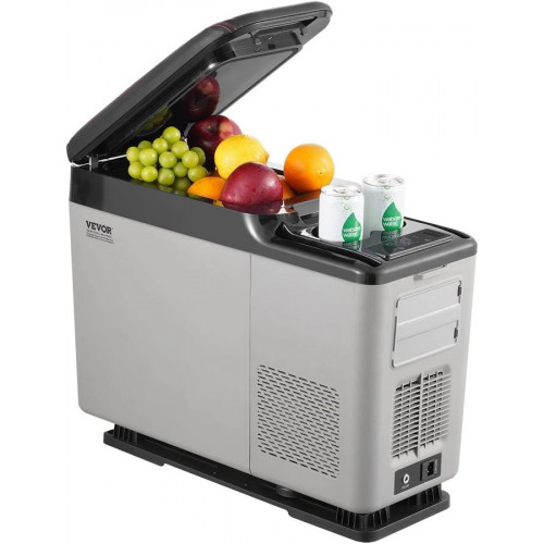 VEVOR Mini Nevera Portátil 15 L Compresión Zona Única Ajustable -20°c A 20°c Para Coche Camión Barco Casa Camping 12/24v Cc 100-240v Ca
