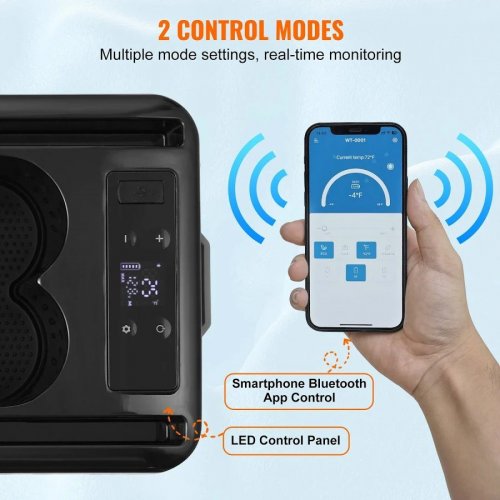 VEVOR Mini Nevera Portátil 15 L Compresión Zona Única Ajustable -20°c A 20°c Para Coche Camión Barco Casa Camping 12/24v Cc 100-240v Ca