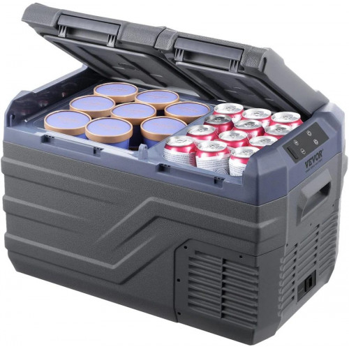 VEVOR Nevera Compresor Portátil 25 L Mini Refrigerador Para Coche 12/24v Cc Y 100-240v Ca Caja Enfriadora Doble Zona Temperatura Ajustable -20°c A 20°