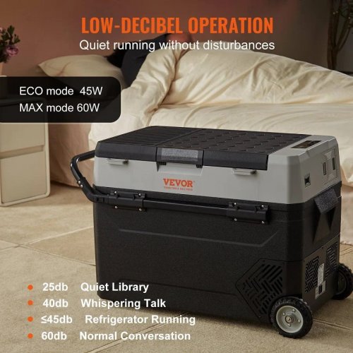 VEVOR Nevera Eléctrica Portátil 53 L Para Coche 12/24 V Cc 100-240 V Ca Congelador Ajustable -20 °c A 10 °c Para Camión Barco Camping