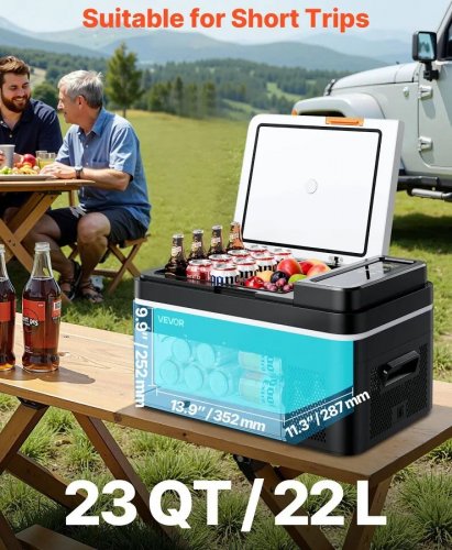 VEVOR Nevera Portátil 22 L Con Compresor Y Control Temperatura -20 °c A 20 °c Para Coche 12/24 V Cc 100-240 V Ca Camping Autocaravanas Barcos Pesca