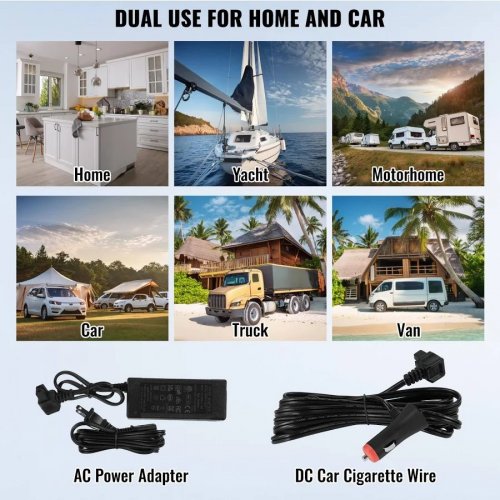 VEVOR Nevera Portátil de Compresión 70 L Mini Refrigerador Para Coche 12/24v Cc Y 100-240v Ca Enfriador Ajustable -20°c A 20°c Para Camping Barco