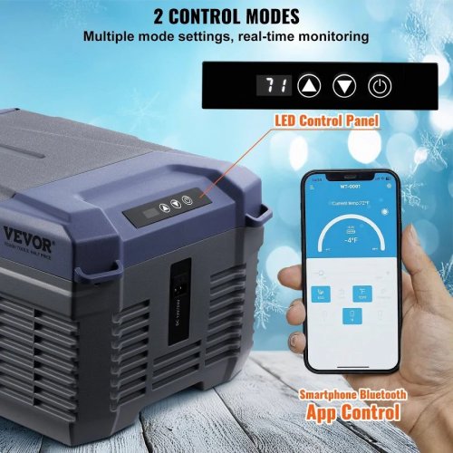 VEVOR Nevera Portátil de Compresión 9 L Mini Refrigerador Para Coche 12/24v Dc 100-240v Ac Enfriador Ajustable -20°c A 20°c Para Camping Barco Casa