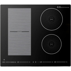 VEVOR Placa de Inducción 2 Quemadores Redondos y 2 Cuadrados 220 V 7000 W Empotrable 59 x 52 cm Apagado Automático con Temporizador 9 Niveles de
