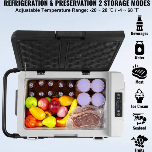VEVOR Refrigerador Portátil 12v Para Coche 60 L Congelador Con Compresor Temperatura Ajustable -4 °F A 68 °F Ideal Hogar Campamento Rv