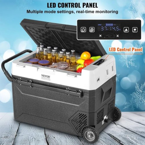 VEVOR Refrigerador Portátil 12v Para Coche 60 L Congelador Con Compresor Temperatura Ajustable -4 °F A 68 °F Ideal Hogar Campamento Rv