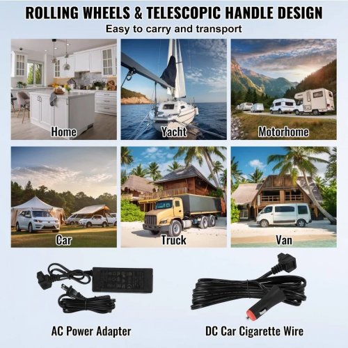 VEVOR Refrigerador Portátil 12v Para Coche 60 L Congelador Con Compresor Temperatura Ajustable -4 °F A 68 °F Ideal Hogar Campamento Rv