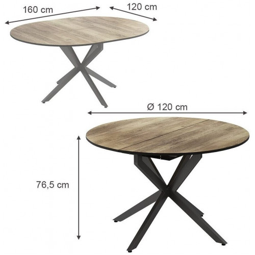 VICCO Dining Table Loyd 120x76.5cm