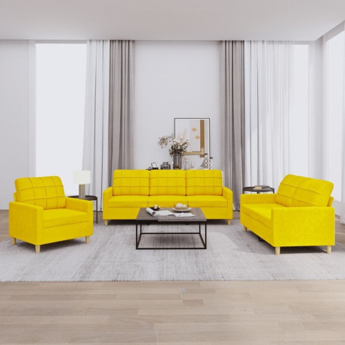vidaXL 3 pcs. Sofa set with cushions fabric