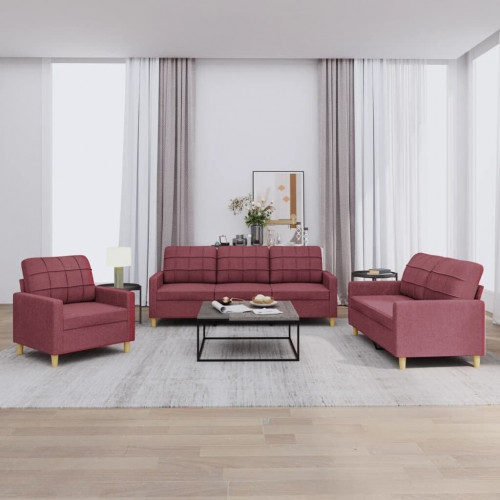 vidaXL 3 pcs. Sofa set with cushions fabric