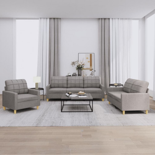 vidaXL 3 pcs. Sofa set with cushions fabric