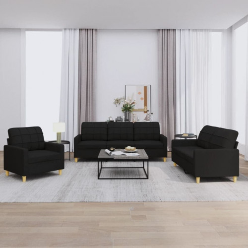 vidaXL 3 pcs. Sofa set with cushions fabric