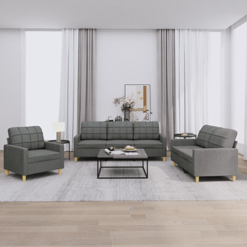 vidaXL 3 pcs. Sofa set with cushions fabric