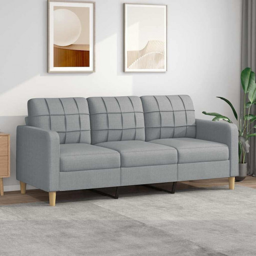 vidaXL 3-seater sofa with checked cushions fabric 180 cm