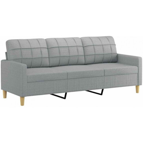vidaXL 3-seater sofa with checked cushions fabric 180 cm