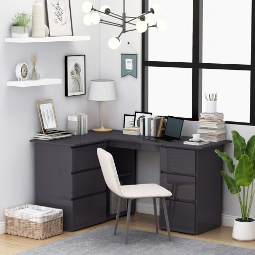 vidaXL Angle Desk With Drawers