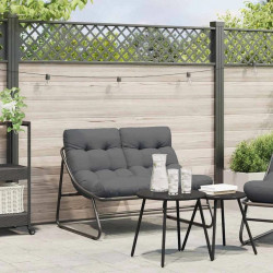 vidaXL Banco de jardín con Cojín Negro 110x80x71 cm Acero
