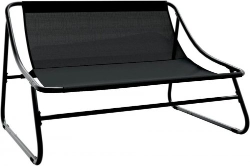 vidaXL Banco de jardín con Cojín Negro 110x80x71 cm Acero