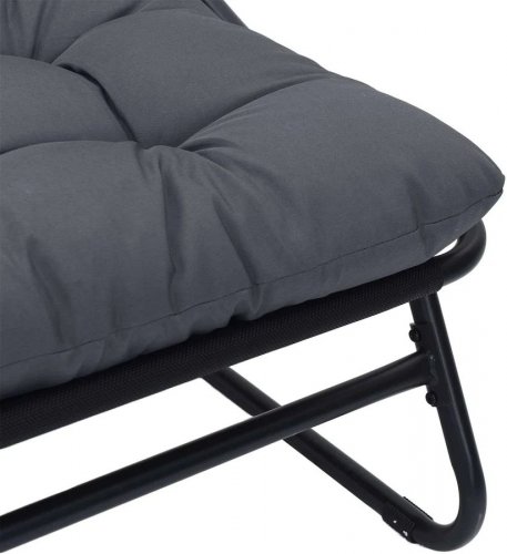 vidaXL Banco de jardín con Cojín Negro 110x80x71 cm Acero