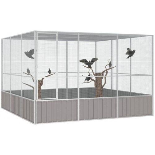 vidaXL Bird Cage 302,5x324,5x211,5cm galvanized steel