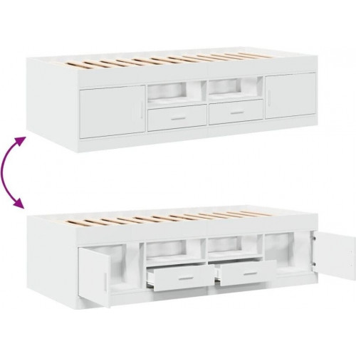 vidaXL Cama nido con cajones 100 x 200 cm (3280237)