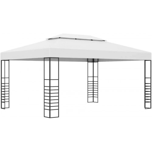 vidaXL Cenador con Tira de luces Led Blanco 4x3x2,7 M