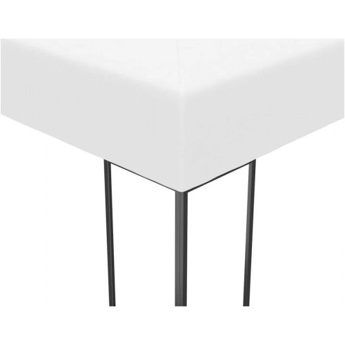 vidaXL Cenador de Jardín Acero Recubrimiento Polvo Blanco 4x3x2,7 M