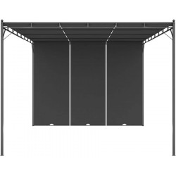 vidaXL Cenador de jardín con Cortina Lateral gris