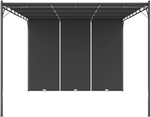 vidaXL Cenador de jardín con Cortina Lateral gris