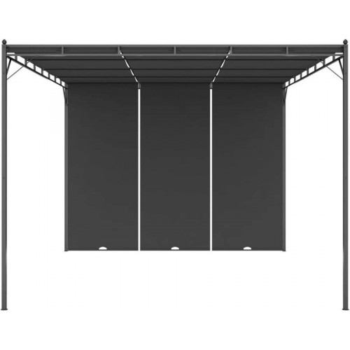 vidaXL Cenador de jardín con Cortina Lateral gris