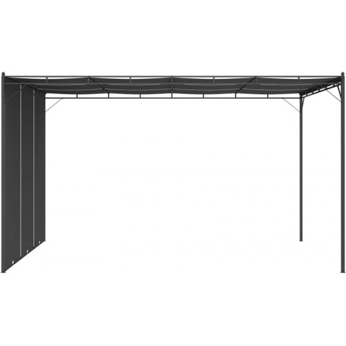 vidaXL Cenador de jardín con Cortina Lateral gris