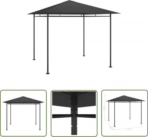 vidaXL Cenador gris 3x3x2,7 m 180 g/m²